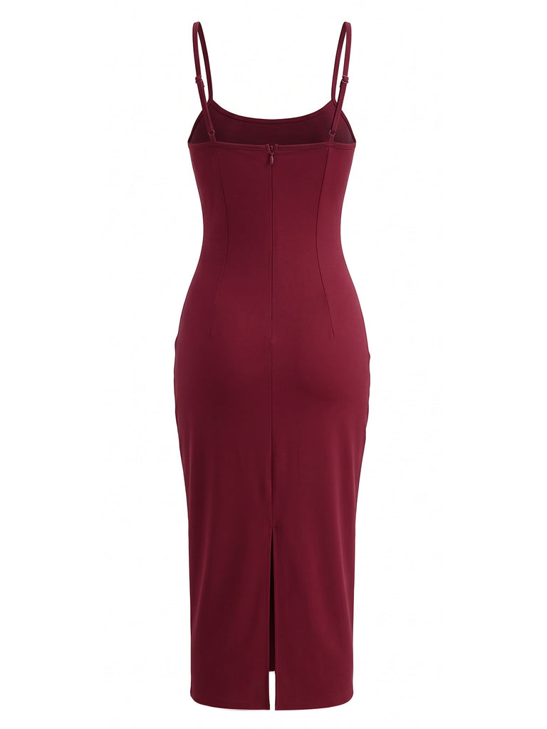Wine Red 1960s Dress 5