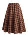 [Pre-Sale] 1950s Brick Red Plaid A Line Skirt 3