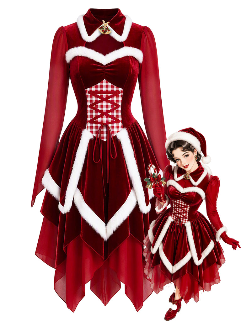 True Red 1950s Christmas Dress 1