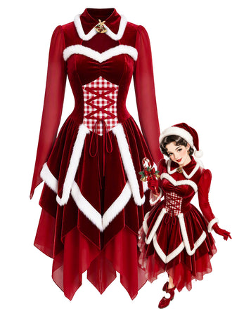True Red 1950s Christmas Dress 1