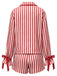 [Pre-Sale] 1970s Red White Stripe Pajama Shorts Set 2