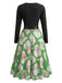 Christmas Print Long Sleeve Fit and Flare Dress 3
