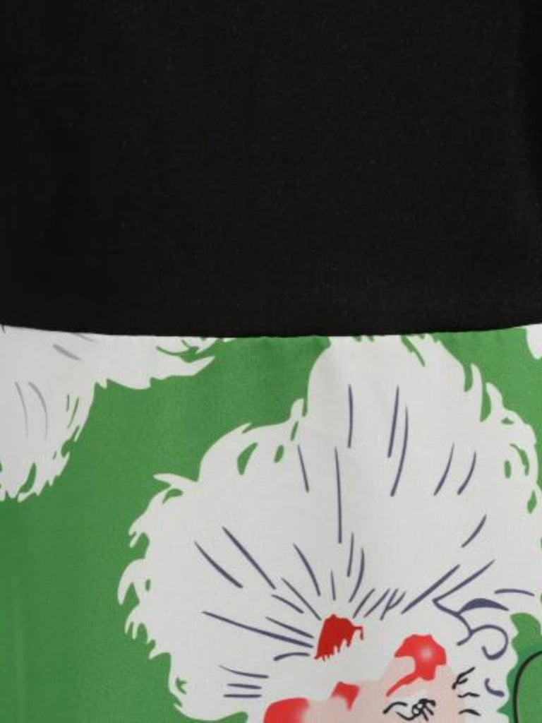 Christmas Print Long Sleeve Fit and Flare Dress 8