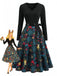 Multicolor 1950s Christmas Floral Dress 1