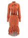 Orange 1930s Floral Dress 2