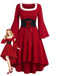 Red 1950s Christmas Square Neck Dress 1