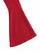 Red 1950s Christmas Square Neck Dress 5