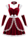 Red 1940s Christmas Mesh Dress 2