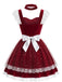Red 1940s Christmas Mesh Dress 3