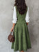 Dark Green Velvet Vest Skirt Set 4