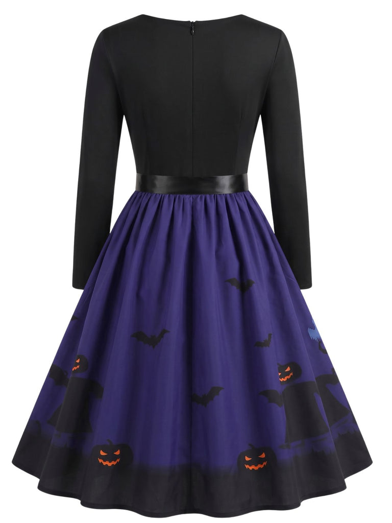 1940s Halloween Haunted House Scallop Neck Swing Dress