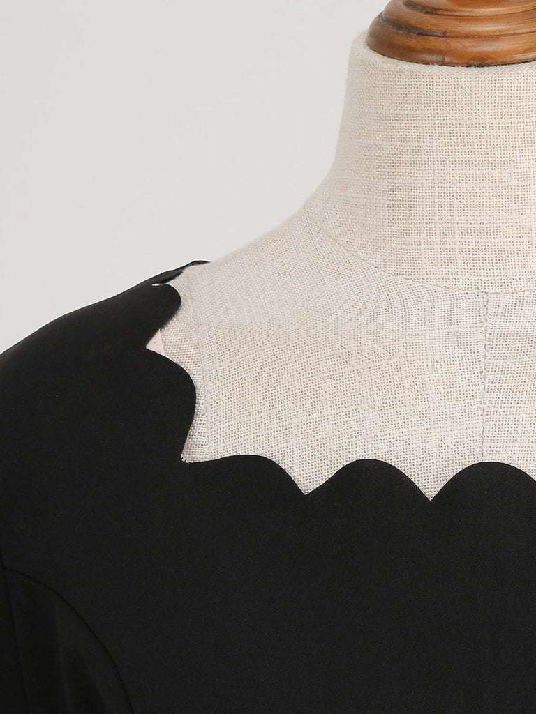 1940s Halloween Haunted House Scallop Neck Swing Dress