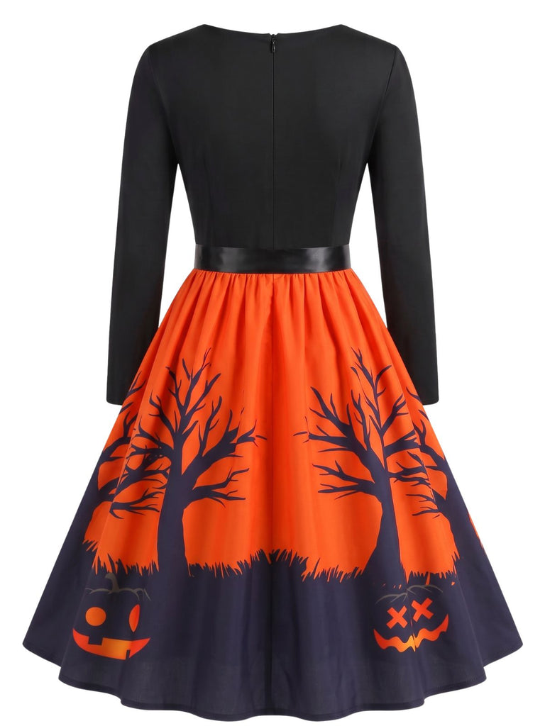 1940s Halloween Haunted House Scallop Neck Swing Dress