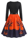1940s Halloween Haunted House Scallop Neck Swing Dress