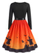 1940s Halloween Haunted House Scallop Neck Swing Dress