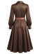 Satin Belted Long Sleeve Maxi Dress 4