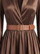 Satin Belted Long Sleeve Maxi Dress 5