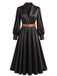 Satin Belted Long Sleeve Maxi Dress 1