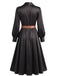 Satin Belted Long Sleeve Maxi Dress 2