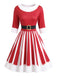 Christmas Print Fit and Flare Midi Dress 4