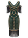 1920s Beaded Fringe Flapper Midi Dress 2