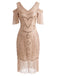 1920s Beaded Fringe Flapper Midi Dress 3