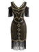 1920s Beaded Fringe Flapper Midi Dress 6