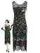 1920s Beaded Fringe Flapper Midi Dress 3