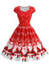 Red 1950s Christmas Floral Dress 1