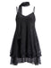 Shimmer Chiffon Halter Scarf Mini Dress 1