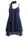 Shimmer Chiffon Halter Scarf Mini Dress 5