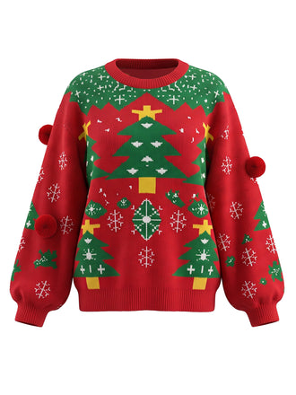 True Red 1980s Christmas Top 1
