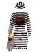 1970s Halloween Prisoner Striped Blood Splatter Mini Dress