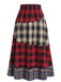 Plaid Patchwork Wool Blend Maxi Skirt 1
