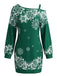 Christmas Snowflake Print Off Shoulder Mini Dress 5