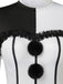 Black & White 1960s Halloween Horror Clown Costume Dress with Headpiece