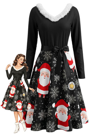 Black 1950s Christmas Dress 1