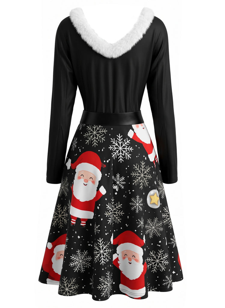 Black 1950s Christmas Dress 3