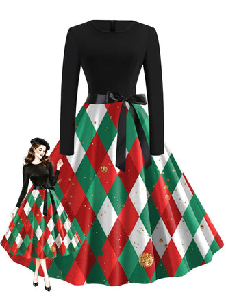 Green 1950s Christmas Dress 1