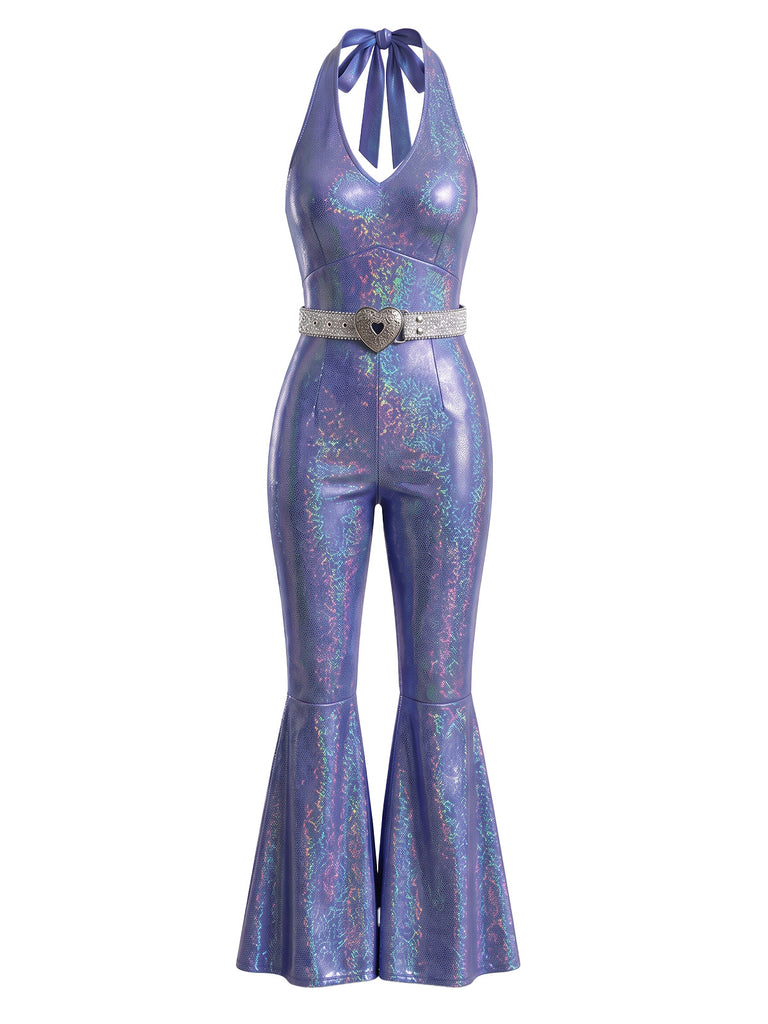 1970s Disco Shimmer Bell Bottom Jumpsuit 2