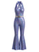 1970s Disco Shimmer Bell Bottom Jumpsuit 2
