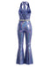 1970s Disco Shimmer Bell Bottom Jumpsuit 3