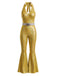 1970s Disco Shimmer Bell Bottom Jumpsuit 4