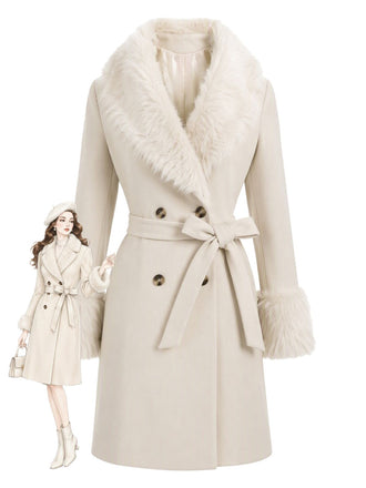 White 1950s Faux Fur Jacket 1