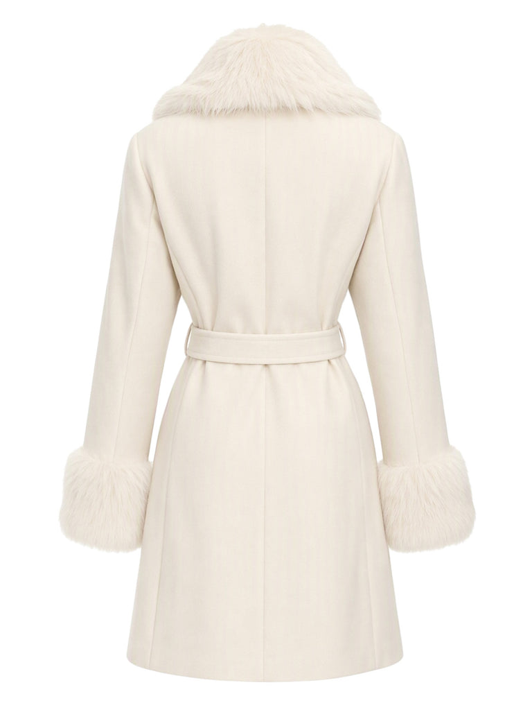 White 1950s Faux Fur Jacket 2
