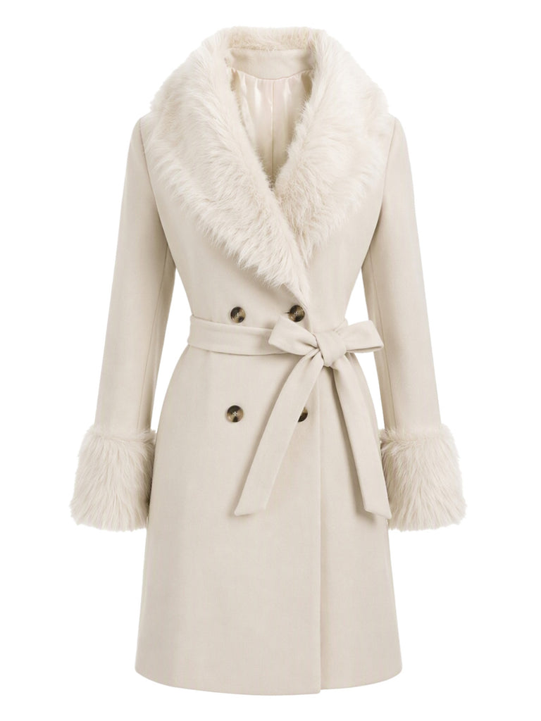 White 1950s Faux Fur Jacket 3
