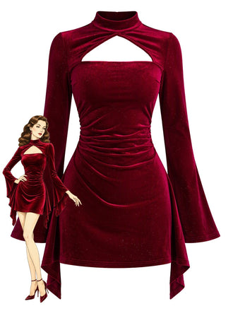 Wine Red 1960s Dress 1