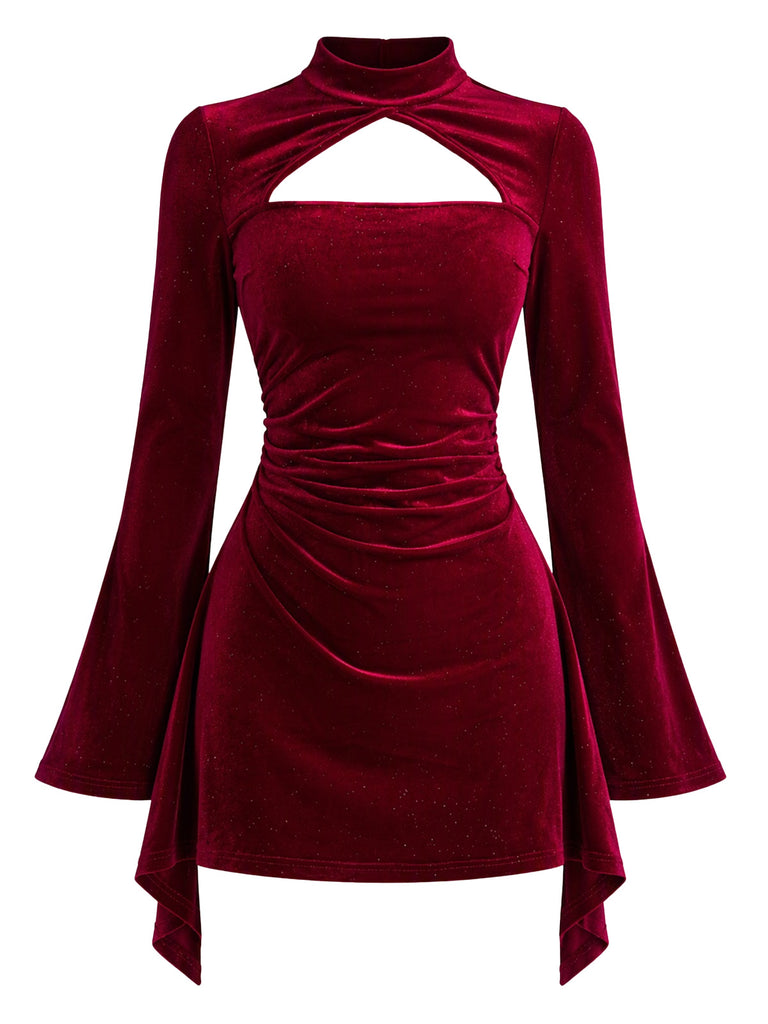 Wine Red 1960s Dress 2