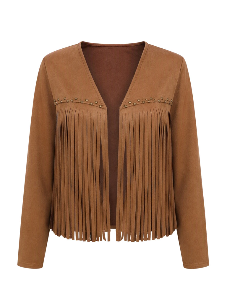 Brown 1940s Fringe Jacket 1