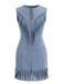 Black 1960s Fringe V Neck Dress 12